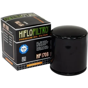 Hiflofiltro HF170B siyah Harley-Davidson motosiklet yağ filtresi ve kutusu